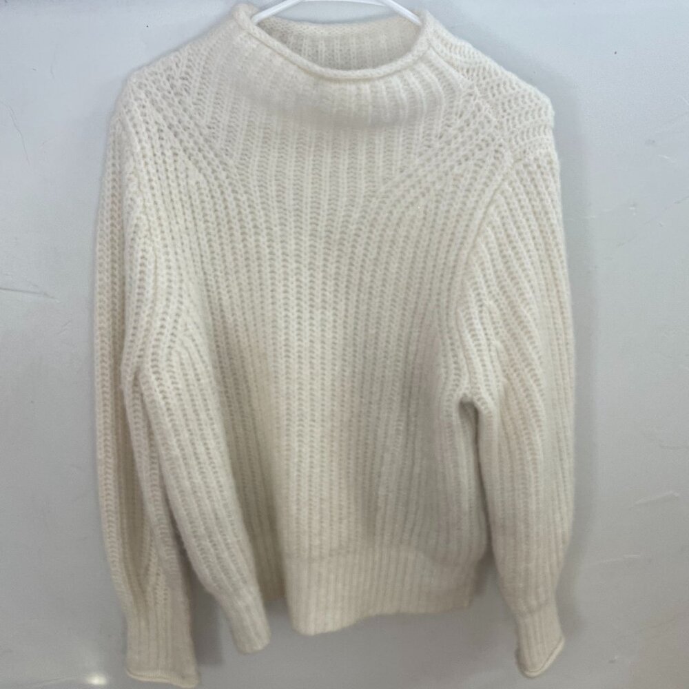 Madewell Pointelle-Stitch Mockneck Sweater Size Small